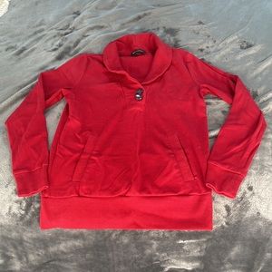 Banana Republic women XS Red long sleeve shawl collar neck button shirt